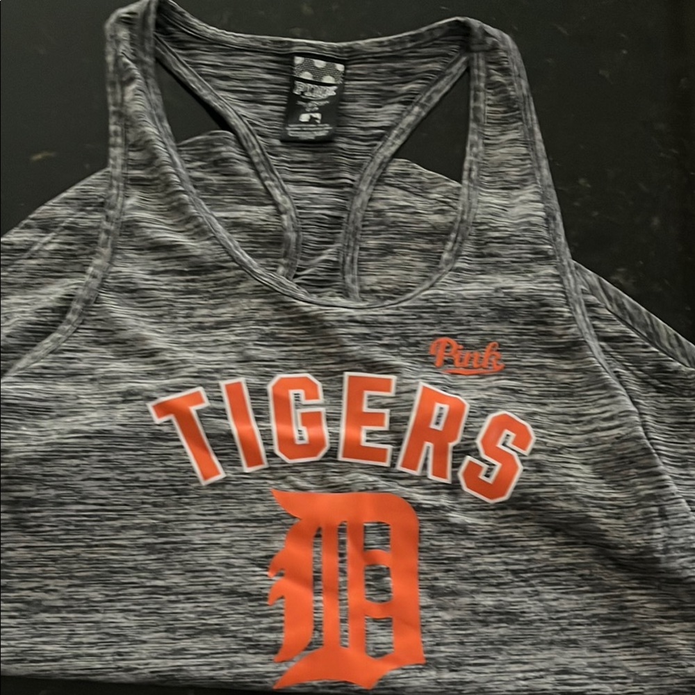 Victoria’s Secret Pink 5th &  Ocean Heather Gray and Orange Detroit Tigers Tank